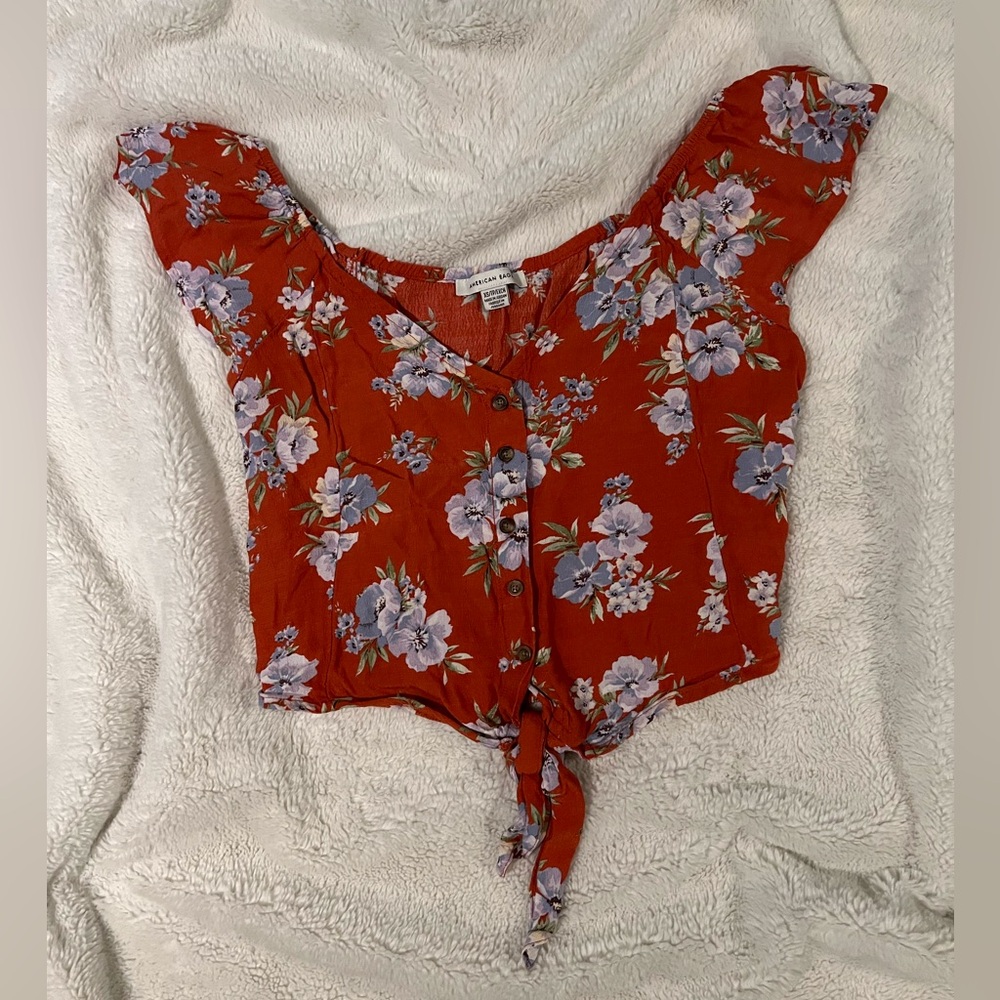 AMERICAN EAGLE CROP TYE TOP